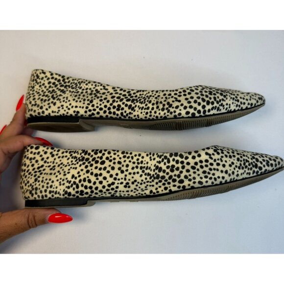 MIA Kandace Suede Pointy Toe Women Size 7 White/Black Vegan Ballet Flats Casual - Picture 7 of 14